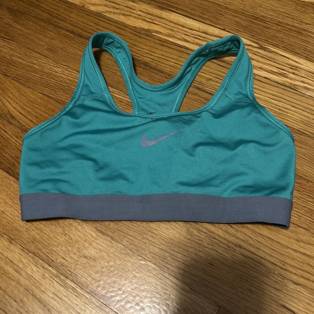 Nike NikeFIT Dri-fit Teal Green Solid Racerback Pullover Sports Bra Women’s S